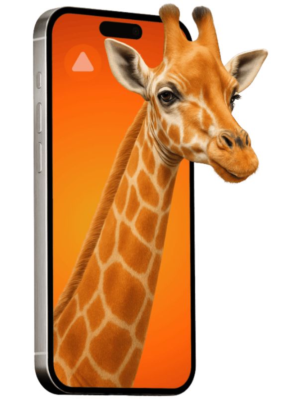 Barrierefreies Kontaktformular für bessere Nutzererfahrung und mehr Anfragen - Giraffe erscheint aus Smartphone-Bildschirm