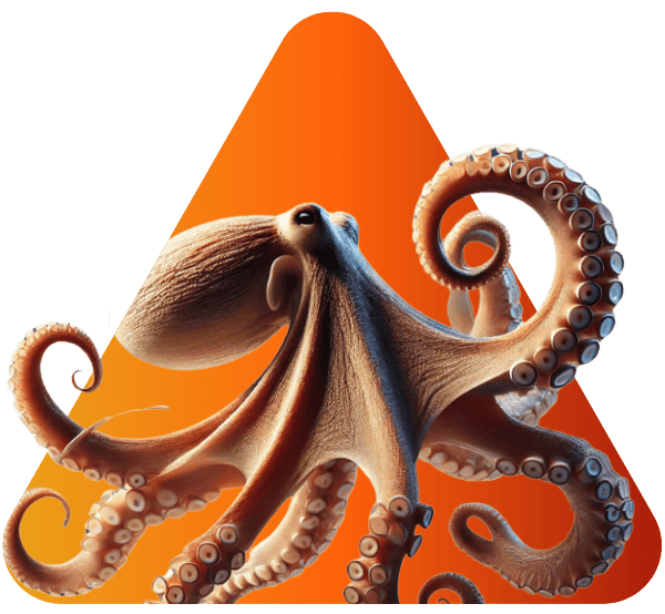 Octopus in orange triangle – agile online marketing with Scrum sprints, fast & flexible execution