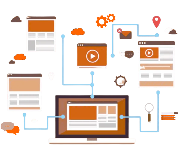 Offpage-SEO: Linkbuilding für besseres Ranking - Laptop mit Netzwerkanalyse und Verlinkungen
